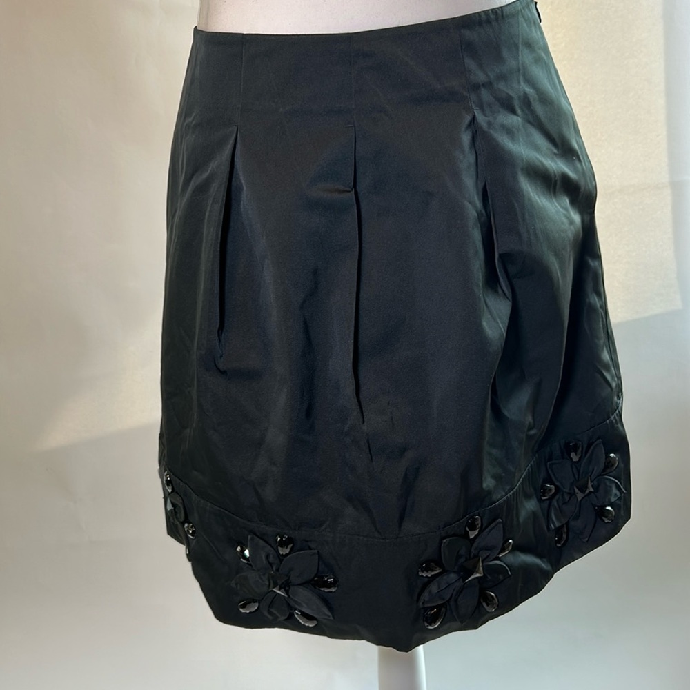 DKNY | Black Beaded A-Line Flare Skirt | Size 8